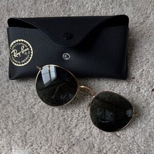 Ray-Ban Gold Round Frame Sunglasses
